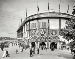 Pittsburgh circa 1912. "Entrance to Forbes Field." Grandstand admission 75 cents. 8x10 inch dry plate glass negative, Detroit Publishing Company. View full size.