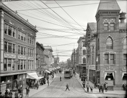 Salem, Massachusetts, circa 1906. "Essex Street, looking north from town square." Our third look at this cable-ready mini-metropolis. 6½ x 8½ inch dry plate glass negative, Detroit Publishing Company. View full size.