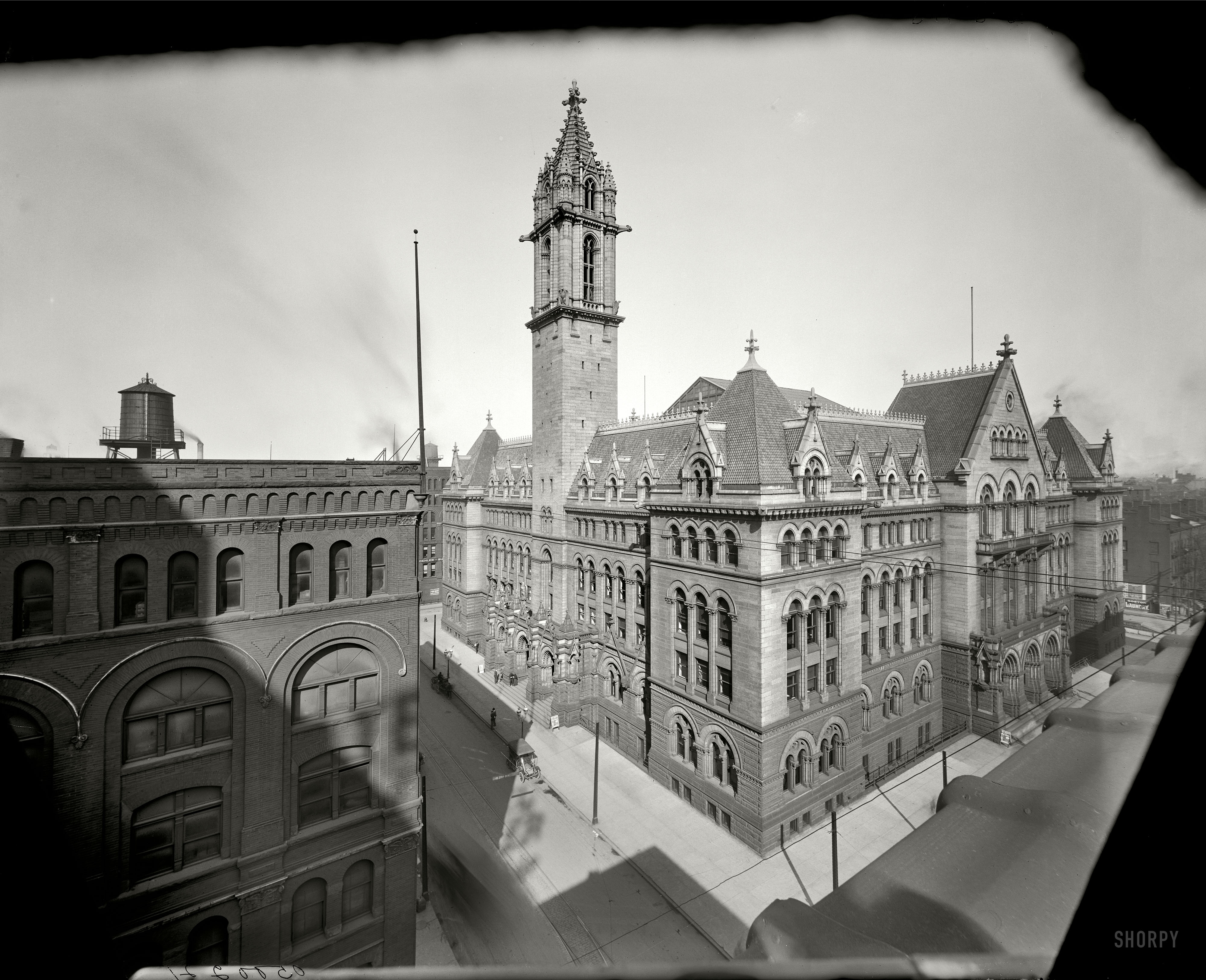 Buffalo, New York, circa 1910. "Post Office, Ellicott Street." 8x10 inch dry plate glass negative, Detroit Publishing Company. View full size.