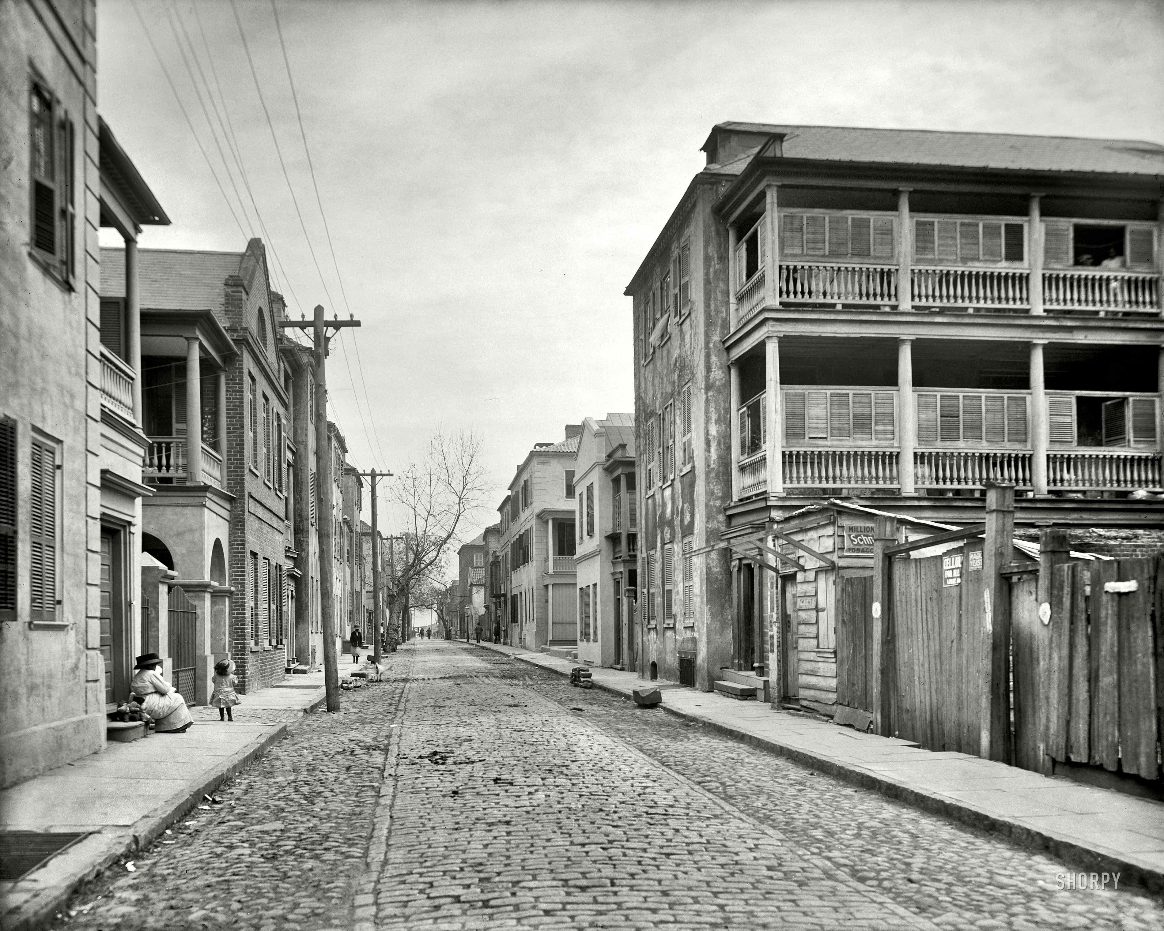 Charleston, South Carolina, circa 1910. "Tradd Street -- a bit of Old Charleston." 8x10 inch dry plate glass negative, Detroit Publishing Company. View full size.