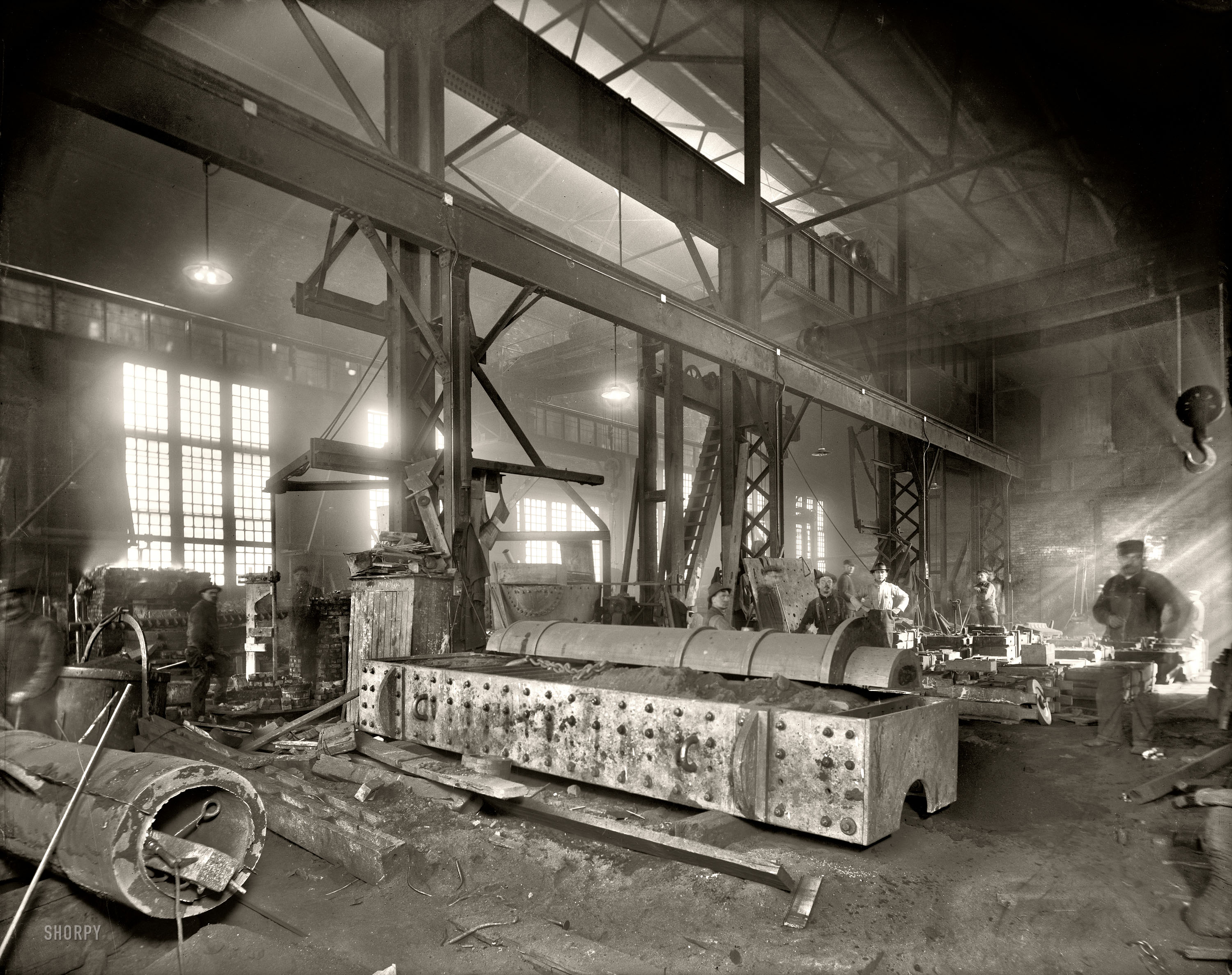 Wyandotte, Michigan, circa 1915. "Foundry, Detroit Shipbuilding Co." 8x10 inch dry plate glass negative, Detroit Publishing Company. View full size.