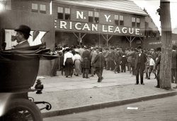 Washington Heights in New York City, 1912. "American League Park (Hilltop Park)." View full size. 5x7 nitrate negative, George Grantham Bain Collection.