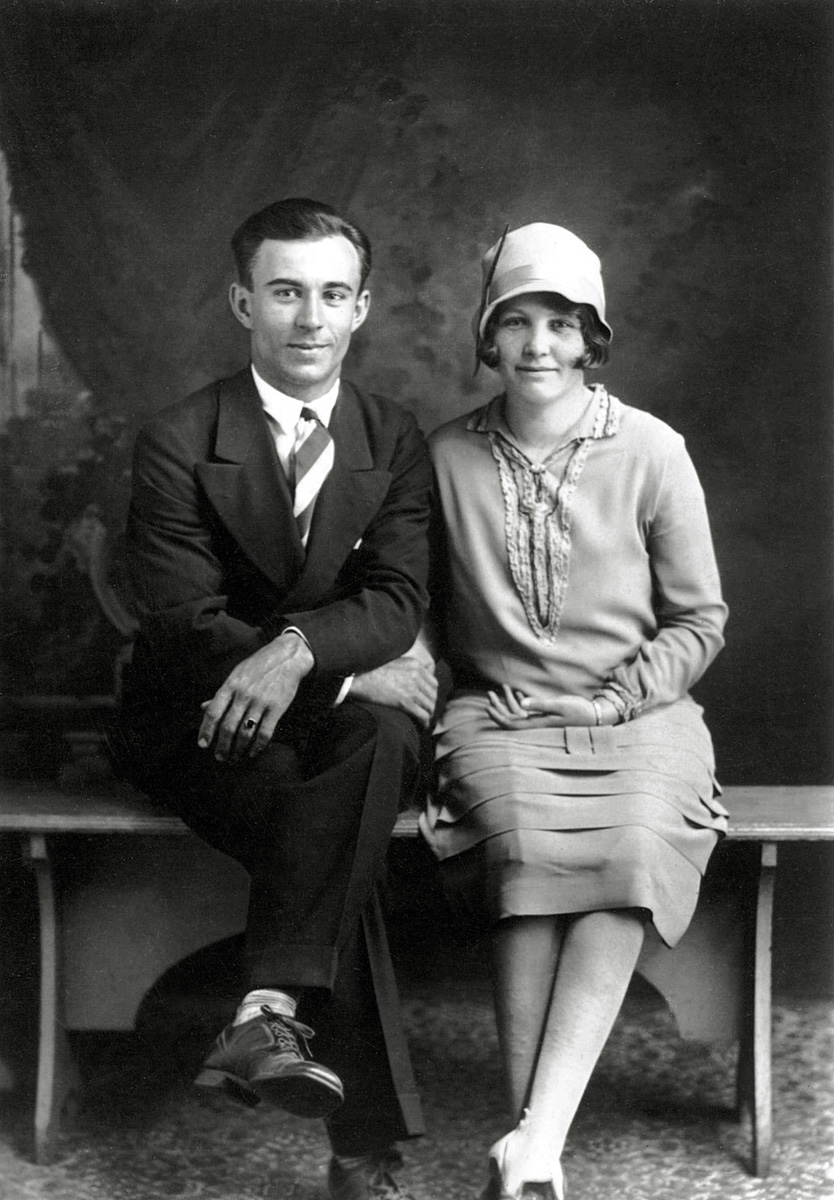Kokomo, Indiana, circa 1928. My grandparents, Arthur Loren Lear and his bride Mercedes (Loveless) Lear, shortly after they married in 1928. View full size.