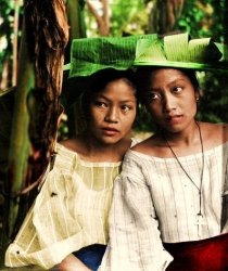 This is a photo of Filipino women in the early 1900s. It was originally black and white, but i had it colorized.