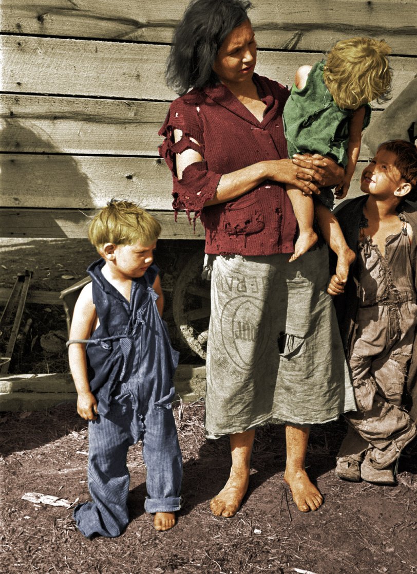 This is a colorized version of Rural Mother: 1936. View full size.
