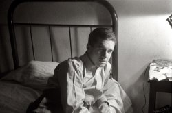 Unidentified man in an uncaptioned frame from a roll of 35mm film shot by Farm Security Administration photographer John Vachon in 1937. View full size.