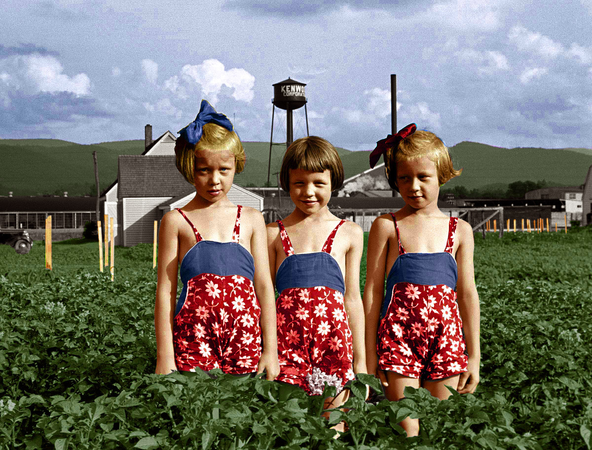 Colorized version of  The Three Graces: 1939. View full size.   