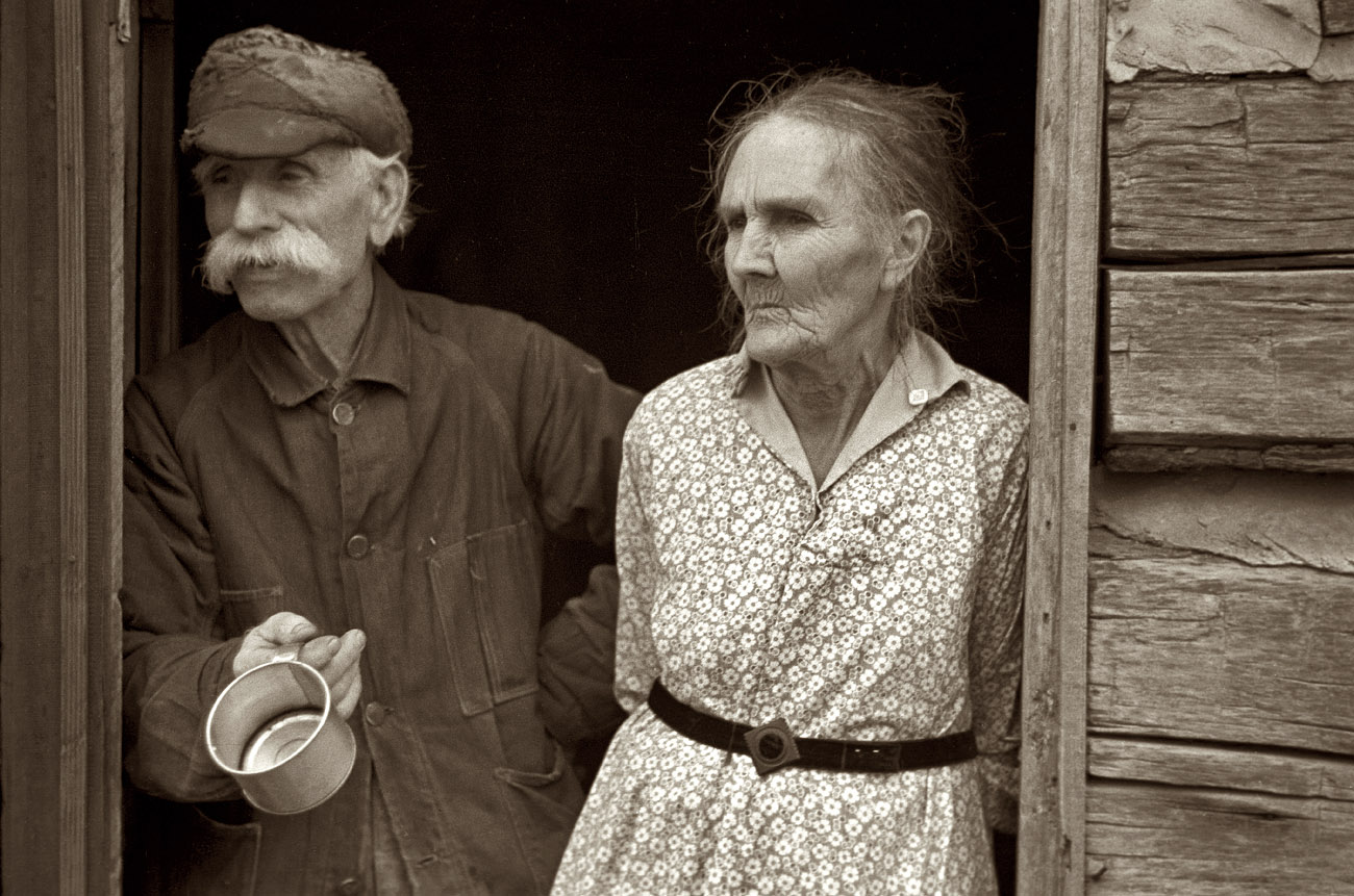 October 1935. Brown County, Indiana. Prospective Resettlement Administration clients whose property has been optioned by the government. View full size. 35mm nitrate negative by Theodor Jung for the Farm Security Administration.