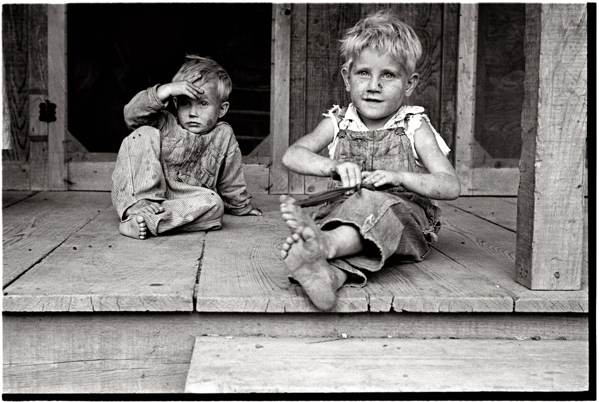Children of rehabilitation client, Maria Plantation, Arkansas. October 1935. View full size. Farm Security Administration photograph by Ben Shahn.