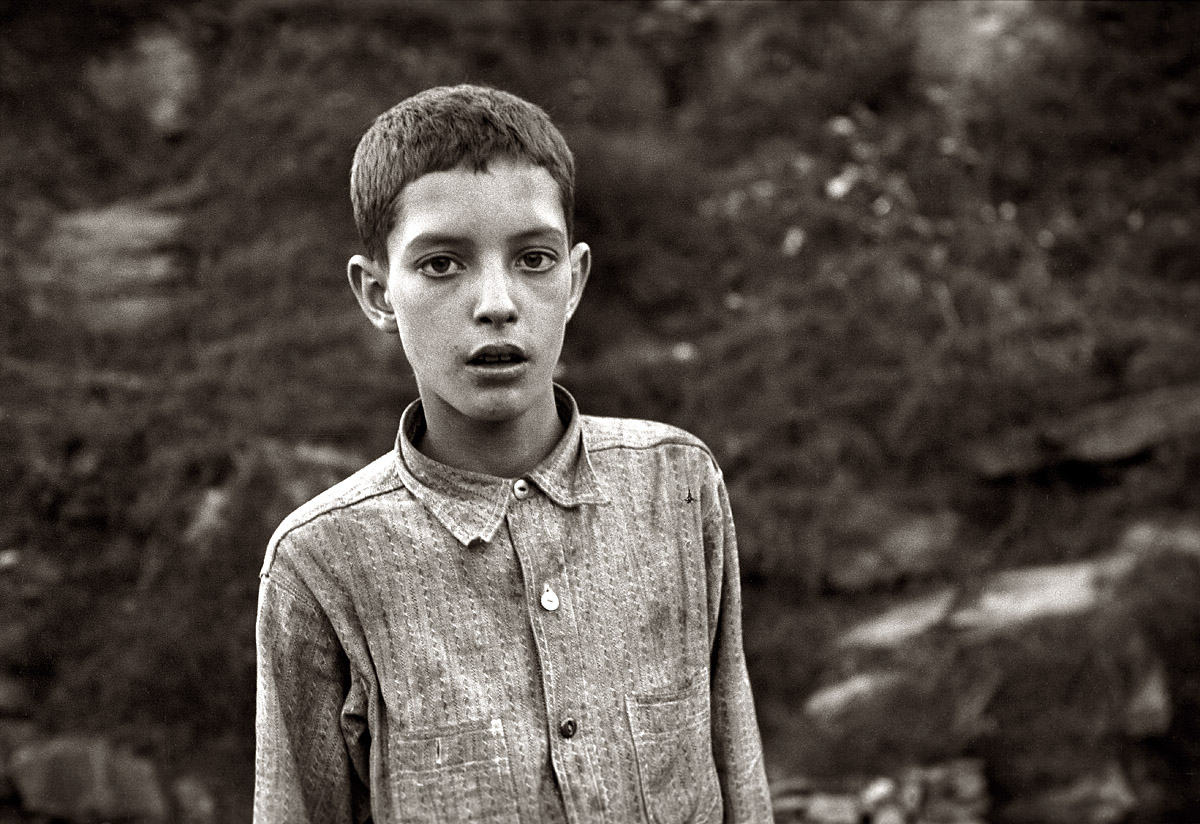 October 1935. "Coal miner's child." Omar, West Virginia. View full size. 35mm nitrate negative. Photograph by Ben Shahn, Farm Security Administration.