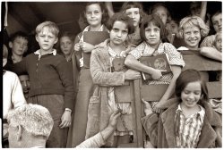 "School youngsters. Red House, West Virginia." October 1935. View full size. 35mm nitrate negative. Photograph by Ben Shahn, Farm Security Administration.