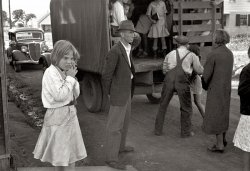 October 1935. Red House, West Virginia. Youngsters on the way to school. 35mm negative by Ben Shahn for the Farm Security Administration. View full size.