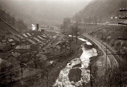 October 1935. The coal mining center of Kimball, West Virginia. View full size. 35mm nitrate negative by Ben Shahn for the Farm Security Administration.
