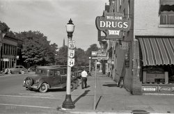 August 1938. Urbana, Ohio. "Street scene." 35mm nitrate negative by Ben Shahn for the Farm Security Administration. View full size.