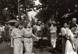 August 1938. Girls at the fair in central Ohio. View full size. 35mm nitrate negative by Ben Shahn for the Farm Security Administration.