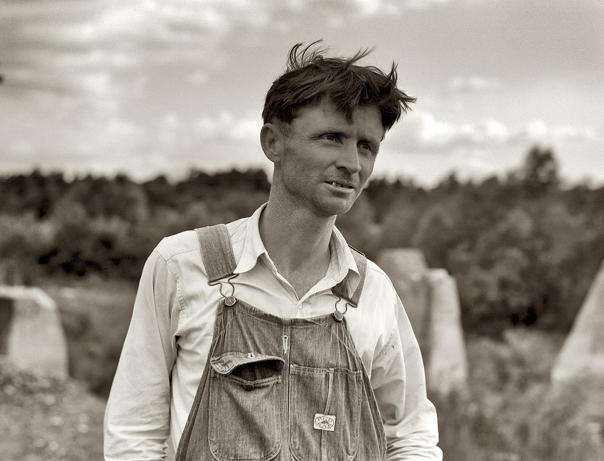 July 1937. "Man who worked in Fullerton, Louisiana, lumber mill for 15 years. He is now left stranded in the cut-over area." View full size.  4x5 nitrate negative by Dorothea Lange for the Farm Security Administration.