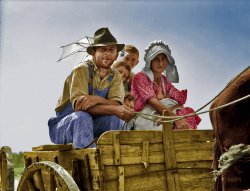 Colorized version of Minivan 1937. They look a lot better off in color. View full size.