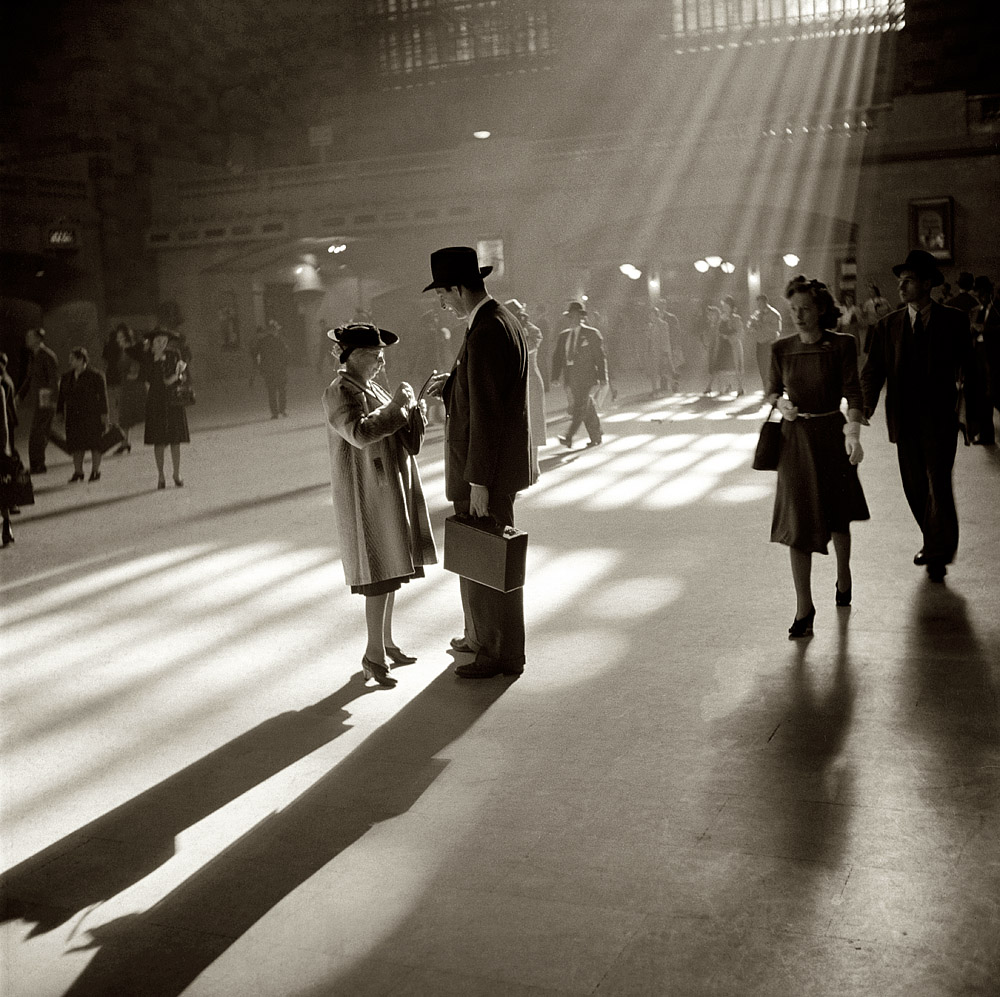 October 1941. "Grand Central Terminal, New York City." View full size. Medium format negative by John Collier. FSA/Office of War Information archive.