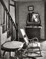 July 1935. "Interior of unemployed man's house. Morgantown, West Virginia." Large-format nitrate negative by Walker Evans for the FSA. View full size. Interesting recent NYT article: "On the Path of Walker Evans."