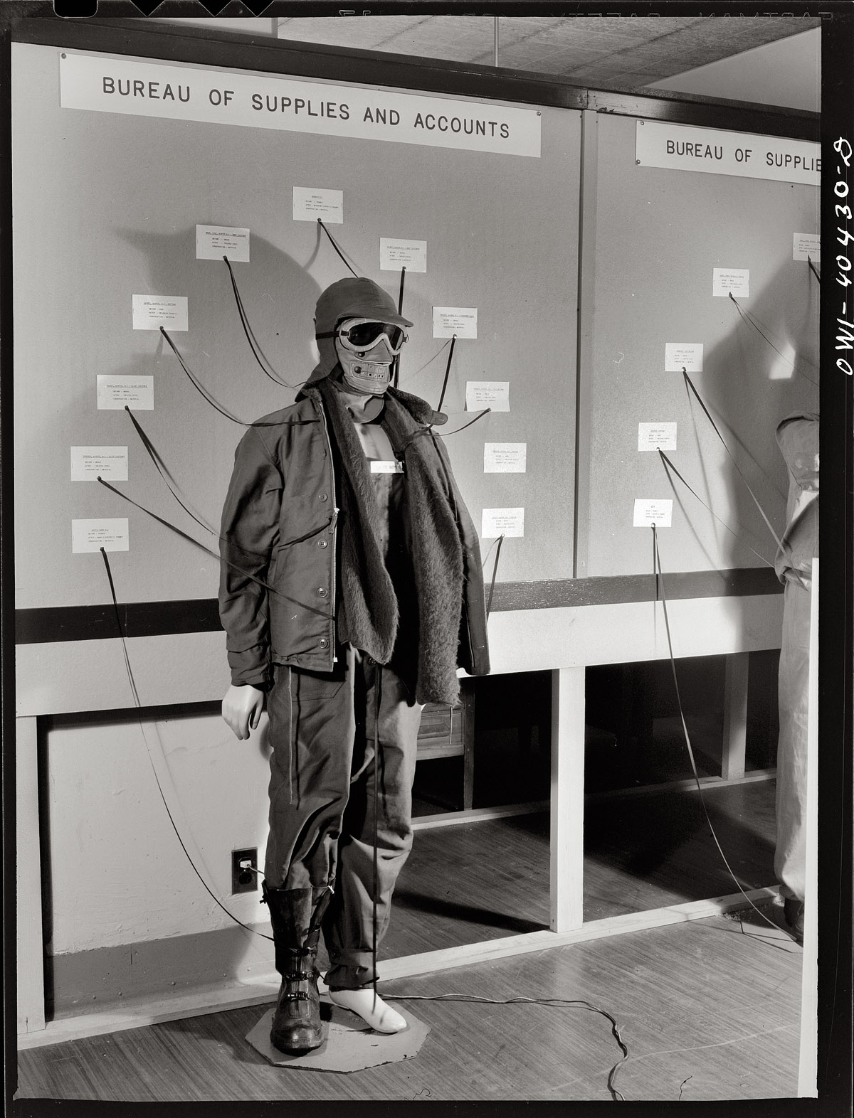 A display showing savings from materials substitution at the 1943 U.S.-Canadian Combined Conservation Committee Exhibit in Washington, D.C. View full size. Medium-format safety negative by Esther Bubley.
