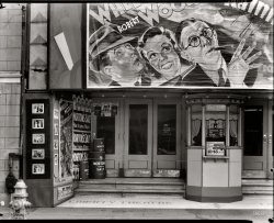 "1935 or 1936. Saint Charles Street. Liberty Theatre, New Orleans." Now playing: Wheeler and Woolsey in "The Rainmakers," with a product tie-in. Large-format nitrate negative by Walker Evans, Resettlement Administration. View full size. 