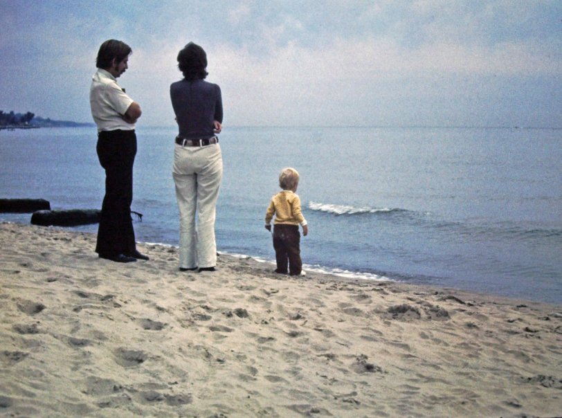Kodachrome slide taken by J. Leslie Stewart of my family in June 1973 during a visit to Benton Harbor Michigan. View full size.
