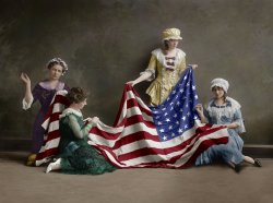 Washington, D.C., circa 1915. "Birth of the American flag" (Colorized). View full size.