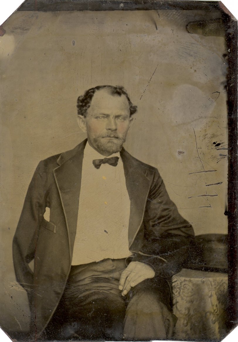 From the collection of Matthew Gallienne.
I assume this is a relative from his wife's side. Ruby Love Andrews of Society Hill, Alabama. The gentleman probably lost his arm in the civil war.
