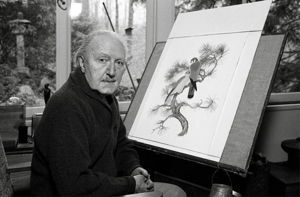 I made this photo of the Atlanta painter of birds in his studio around 1977 or '78. View full size.