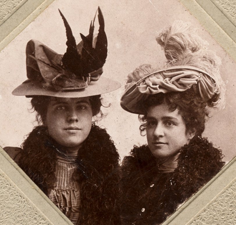 Aunt Kathryn and Aunt Margaret showing off their hats. View full size.
