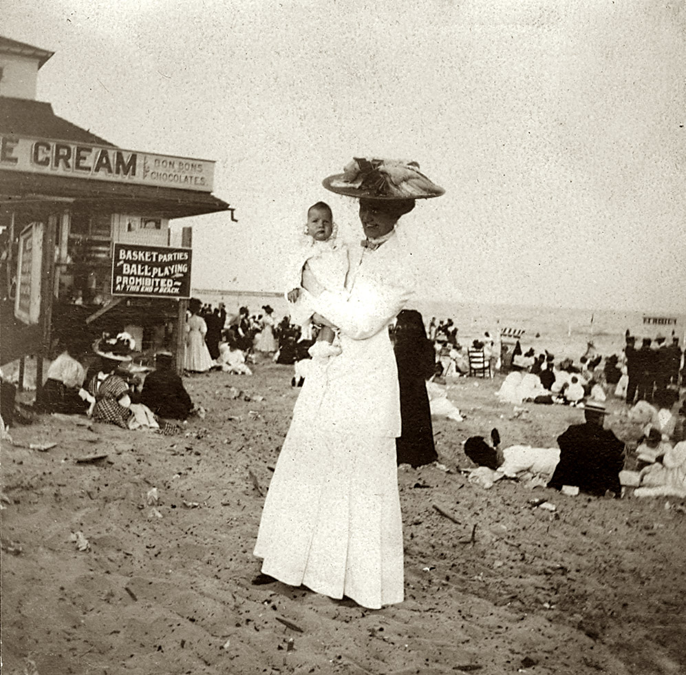 A day at the beach circa 1901