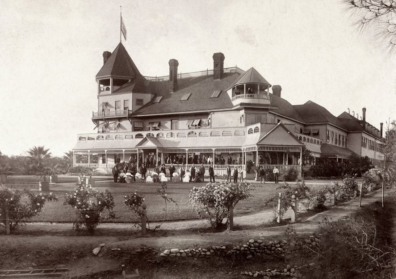 This is the Odd Fellows Home in Oroville, California, formerly the Bella Vista Hotel, taken in about 1895. View full size.
