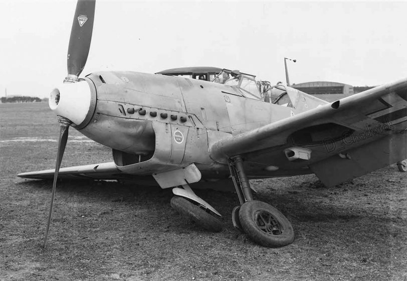 A crashed Messerschmitt Bf 109B, circa 1940. Scanned from the original German 18x13cm glass negative. View full size.
