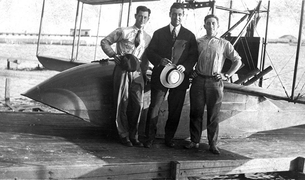I know nothing what so ever about this photo. I was hoping someone knows what kind of sea plane this is, or who the men are. It looks experimental. Thanks for looking. View full size.