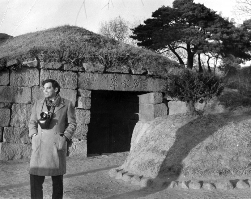 Taken in Kyongju, ROK, spring of 1968. Kyongju was the capital of the Unified Silla Dynasty (668-935 CE). This was the royal ice storage house. Ice would be cut on the mountains and stored underground to cool the king's wine. View full size
