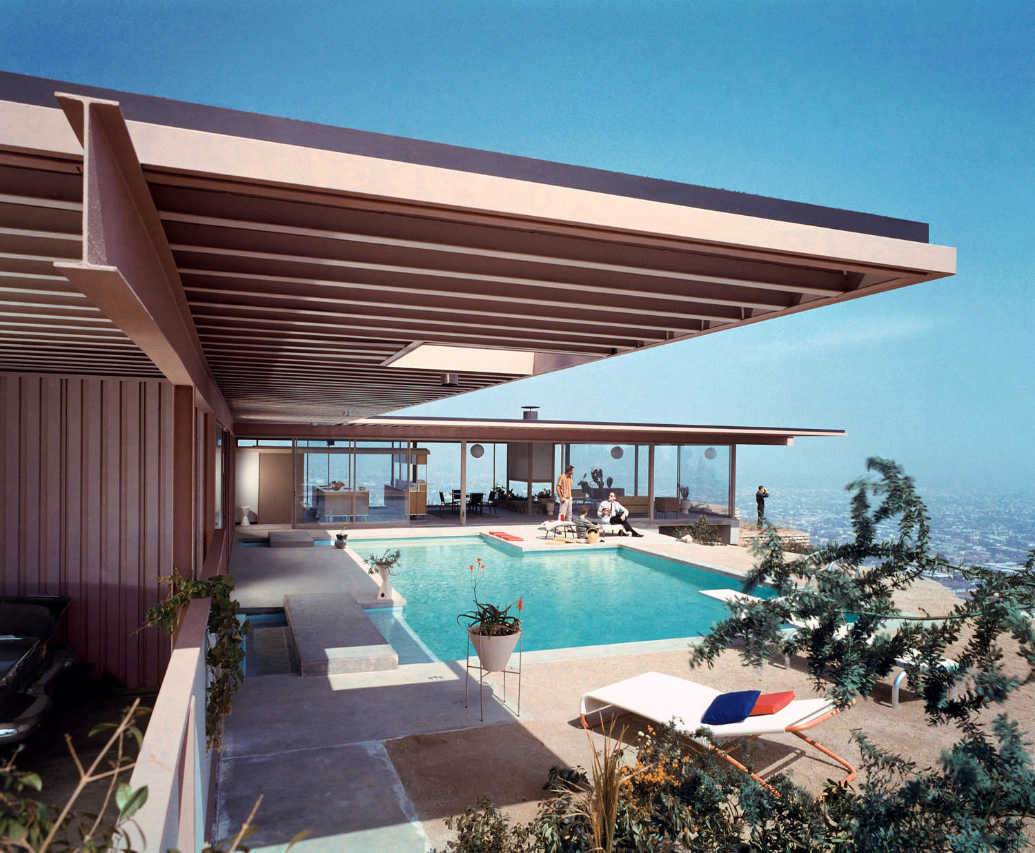 Los Angeles, 1960. "Case Study House No. 22. Stahl Residence, 1635 Woods Drive. Architect: Pierre Koenig." Color transparency by Julius Shulman. More to come on this house, which has achieved a measure of fame in the annals of modern architecture due a certain black-and-white photograph. View full size.