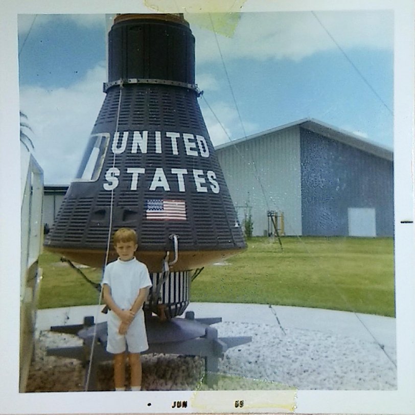 Me standing in front of a Mercury capsule. Cape Canaveral, summer 1969.
