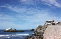 This is the famous "Cliff House" restaurant in 1959, which, in one form or another, has been a fixture in San Francisco for over a century. Located on the edge of Golden Gate Park, it's still there today in a modernized form. I'm sure it's a great restaurant, but judging from the current prices on the menu I'm guessing that our family of four were just on a sightseeing tour and ate dinner somewhere else! View full size.
(ShorpyBlog, Member Gallery)
