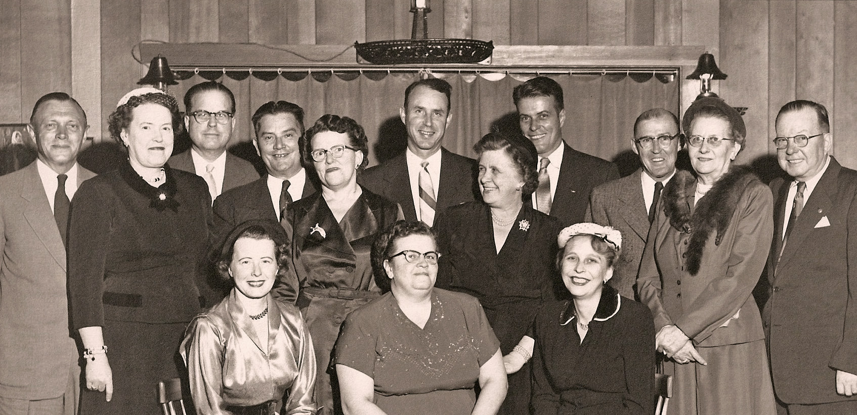 Kelley family reunion taken either in Elgin or Rockford, Illinois around 1952. My Dad, Donald A., is fourth from the right, standing; Mom, "Dovey", is far right seated. Both gone, both still loved deeply. View full size.