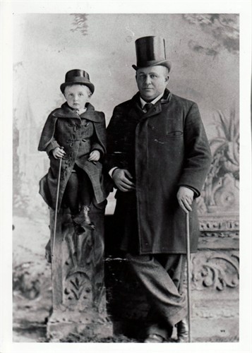 Taken in Chicago in about 1895. John Dominic "Yank" Cunningham (shown here with his son William) operated a tavern/restaurant in the Mount Greenwood neighborhood on West 111th Street in the Southwest Chicago at that time. He passed away in 1907. Yank was my great aunt Rose Ann Jackson's brother-in-law.