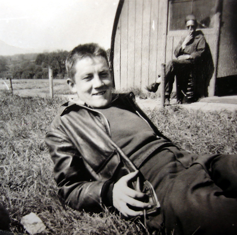 My dad again relaxing for the photo at the base in Bodney, UK, late 1944. He flew with the 487th Fighter Squadron, the "Blue Nosed Bastards of Bodney."
