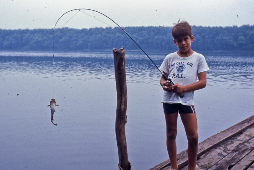 Dad fishing. Taken on the Susquehanna River, South Williamsport, PA, in 1967 by my grandfather. View full size.
