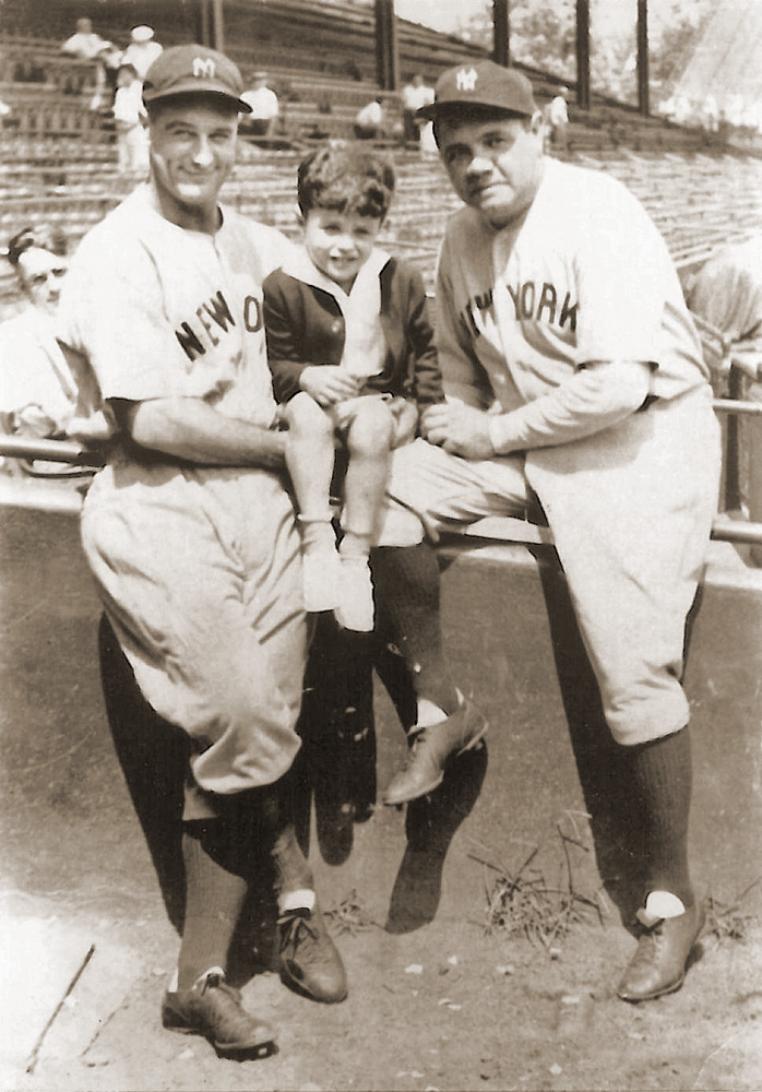 Lou Gehrig, Buddy Jawish and Babe Ruth at Griffith Stadium Washington, DC around 1930. The Jawish family lived on Porter Street in Cleveland Park, DC. Mrs. Jawish was friends with the Griffith Family.
