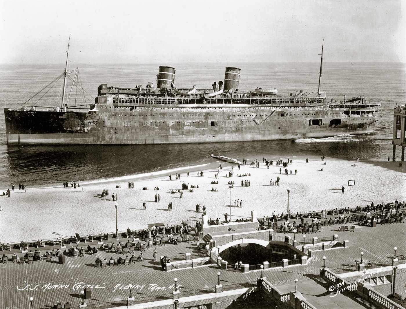 Asbury Park, A few days after September 8, 1934. The Morro Castle was a steamship that burned. View full size