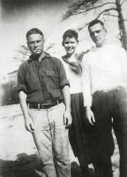 On right, my grandfather, Ernest Mathis, and unidentified friends.  About 1920 in Tallassee, Alabama. View full size.
(ShorpyBlog, Member Gallery)