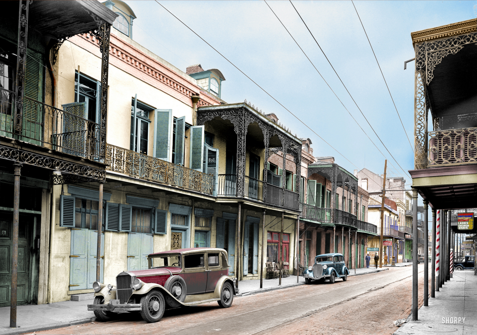 Colorized from this Shorpy original. Shorpy features so many great photographs it's like a banquet table for those of us who like to colorize.  Dave always has something to catch your attention and makes you curious about what it might have looked like in color.  This one from New Orleans (1935) caught my eye. View full size.