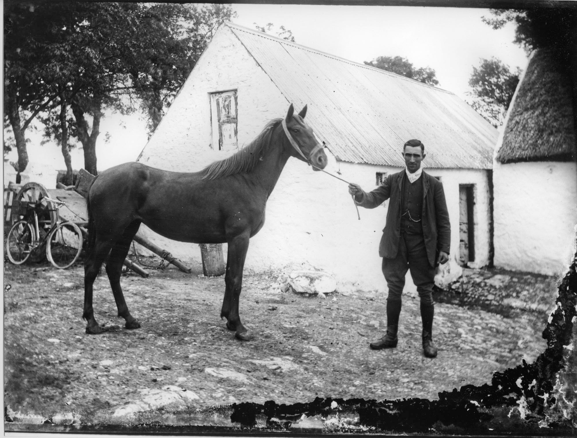 Taken sometime during the late 1800s with a glass plate camera. It is somewhere in County Leitrim, Ireland. View full size.