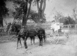 Cora Maybel and her daughter Fern out for a ride in 1909, upstate New York. View full size.
(ShorpyBlog, Member Gallery)