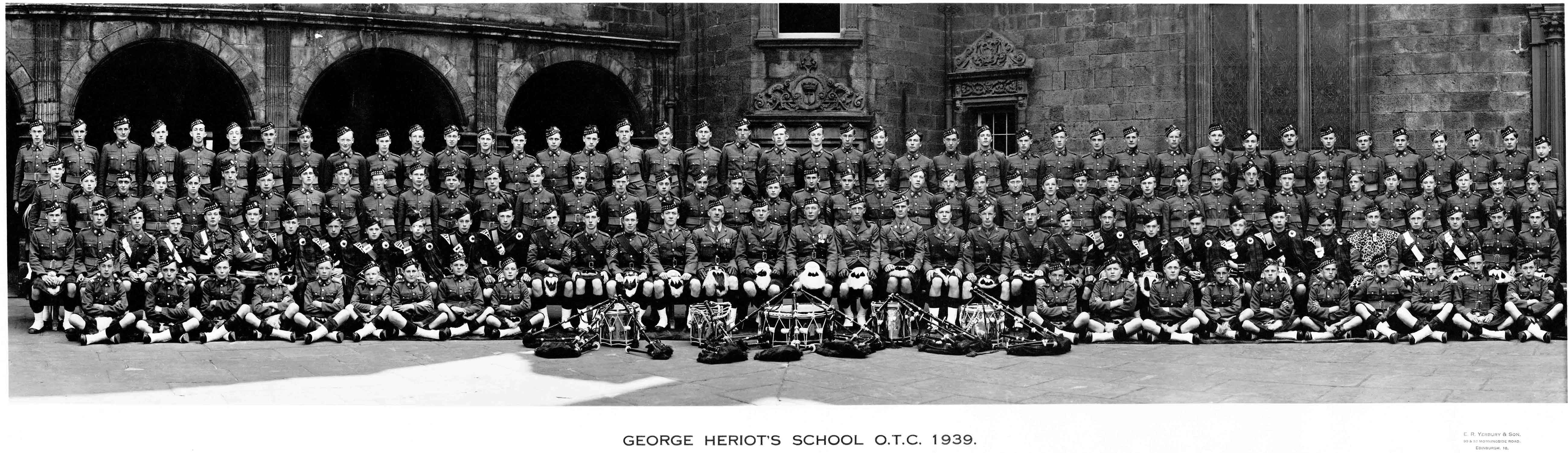 Edinburgh, Scotland 1939. George Heriot's School OTC. My father is near the center, second row.