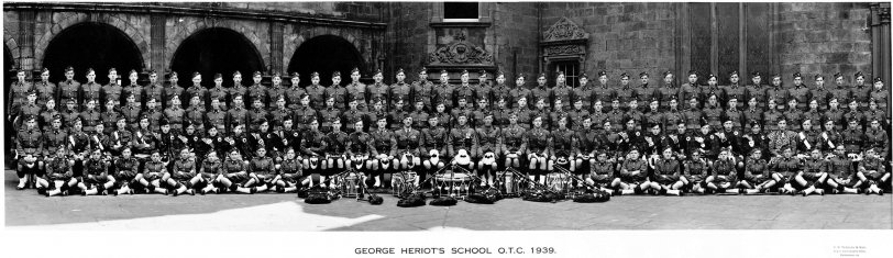 Edinburgh, Scotland 1939. George Heriot's School OTC. My father is near the center, second row.
